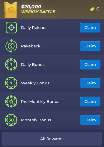 Types of bonuses available at Rainbet